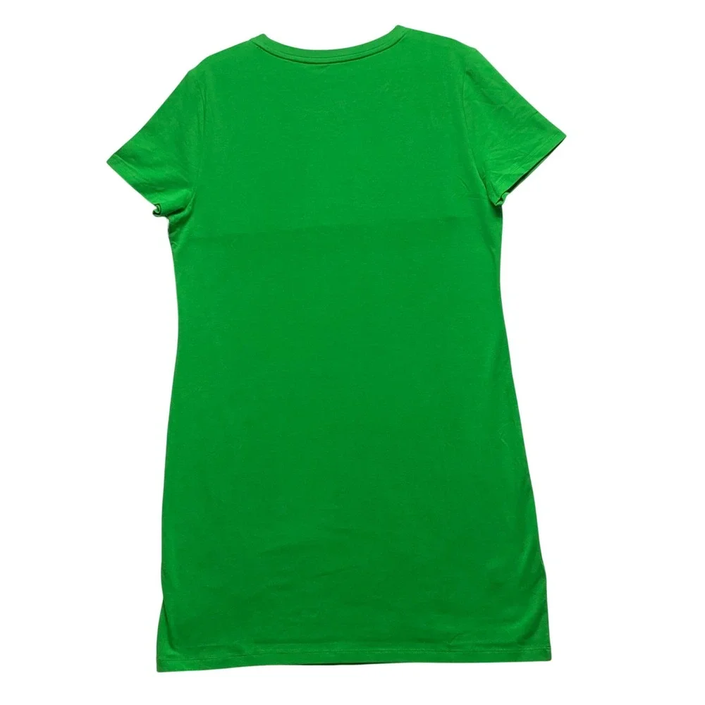 Tommy Hilfiger Womens Green Logo Stripe T-Shirt Mini Dress‎ L New - Picture 4 of 6